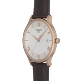 Tissot T Classic Tradition White Dial Brown Leather Strap Watch For Men - T063.610.36.037.00