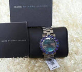 Marc Jacobs Amy Purple Dial Black Stainless Steel Strap Watch for Women - MBM3224