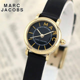 Marc Jacobs Roxy Black Dial Black Leather Strap Watch for Women - MJ1585