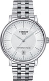 Tissot T Classic Carson Premium Powermatic 80 White Dial Silver Steel Strap Watch For Men - T122.407.11.031.00