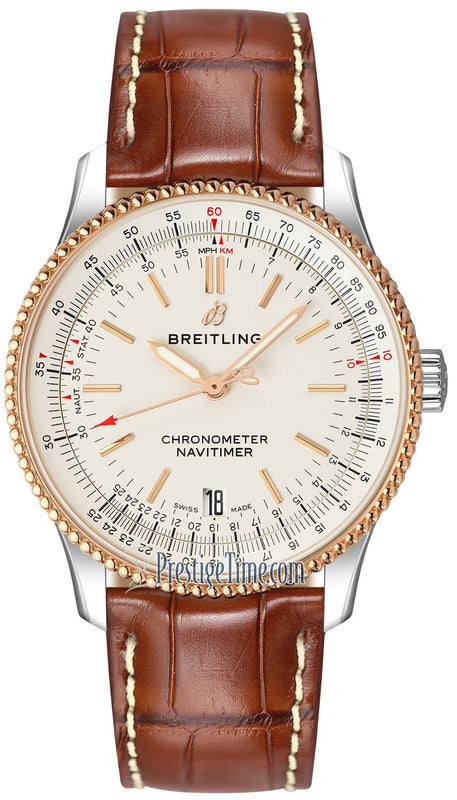 Breitling Navitimer Automatic 38mm Leather Strap Mens Watch - A17325211G1P1
