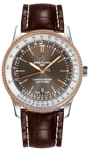 Breitling Navitimer 1 Automatic 41mm Brown Dial Brown Leather Strap Mens Watch - U17326211M1P2