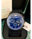 Emporio Armani Sportivo Chronograph Blue Dial Black Strap Watch For Men - AR5921