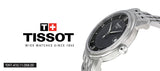 Tissot T Classic Bridgeport Black Dial Silver Steel Strap Watch For Men - T097.410.11.058.00