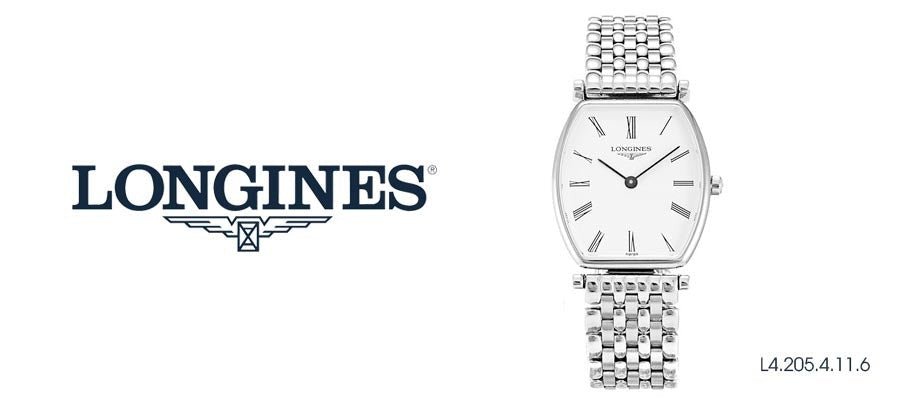 Longines La Grande Classique de Longines Tonneau White Dial Silver Steel Strap Watch for Women - L4.205.4.11.6