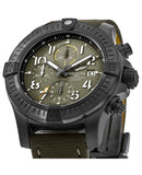 Breitling Avenger Chronograph 45mm Green Dial Green Nylon Strap Watch for Men - V13317101L1X1