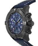 Breitling Super Avenger Chronograph 48 Night Mission Blue Dial Blue Leather Strap Watch for Men - V13375101C1X2