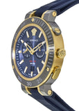 Versace V Extreme Chronograph Blue & Gold Tone Dial Blue Rubber Strap Watch for Men - VCN010017