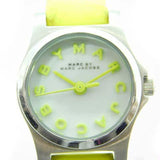 Marc Jacobs Henry White Dial Neon Yellow Rubber Watch for Women - MBM1235