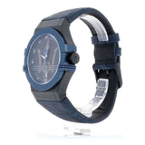 Maserati Potenza Black Dial 42mm Blue Leather Strap Watch For Men - R8851108007