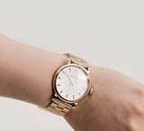 Marc Jacobs Baker White Dial Rose Gold Stainless Steel Strap Watch for Women - MBM3244