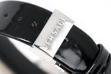 Versace V Metal Icon Silver Dial Black & Silver Strap Watch for Women - VLC010014