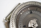 Versace V Metal Icon Silver Dial Silver & Grey Strap Watch for Women - VLC120016