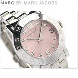 Marc Jacobs Amy Life Pink Dial Silver Stainless Steel Strap Watch for Women - MBM3300