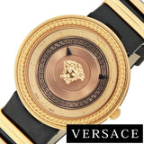 Versace V Metal Icon Gold Dial Black & Gold Strap Watch for Women - VLC030014