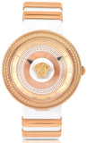 Versace V Metal Icon Gold Dial White & Gold Strap Watch for Women - VLC040014