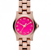 Marc Jacobs Henry Dinky Pink Dial Rose Gold Stainless Steel Strap Watch for Women - MBM3203