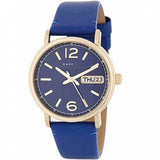 Marc Jacobs Fergus Blue Dial Blue Leather Strap Watch for Women - MBM8650