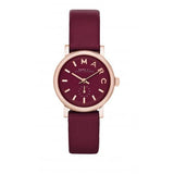 Marc Jacobs Baker Maroon Dial Maroon Leather Strap Watch for Women - MBM1271