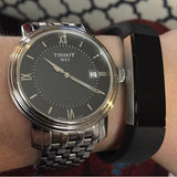 Tissot T Classic Bridgeport Black Dial Silver Steel Strap Watch For Men - T097.410.11.058.00