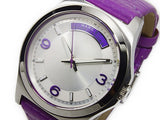 Marc Jacobs Baby Dave Silver Dial Purple Leather Strap Watch for Women - MBM1262