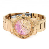 Guess Confetti Pink Dial Rose Gold Stainless Steel Watch For Women - W0774L3