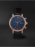 IWC Portofino Chronograph Blue Dial Black Leather Strap Watch for Men - IW391035