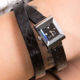 Gucci G-Frame Black Dial Black Leather Strap Watch For Women - YA128526