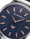 Emporio Armani Renato Blue Dial Silver Steel Strap Watch For Men - AR11137