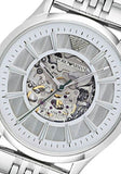 Emporio Armani Meccanico Silver Skeleton Dial Stainless Steel Watch For Men - AR1945