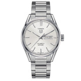 Tag Heuer Carrera Calibre 5 Automatic 41mm White Dial Silver Steel Strap Watch for Men - WAR201B.BA0723