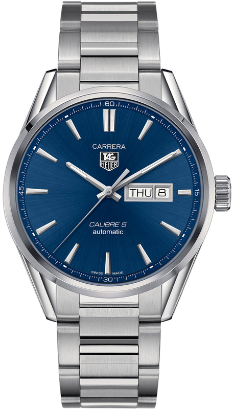  Tag Heuer Carrera Automatic 41mm Blue Dial Silver Steel Strap Watch for Men - WAR201E.BA0723 by Tag Heuer sold by Watch Connection
