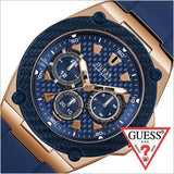 Guess Legacy Blue Dial Blue Silicone Strap Watch For Men - W1049G2