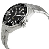 Tag Heuer Aquaracer Quartz Black Dial Silver Steel Strap Watch for Men - WAY101A.BA0746