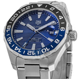 Tag Heuer Aquaracer GMT Calibre 6 Automatic Blue Dial Silver Steel Strap Watch for Men - WAY201T.BA0927