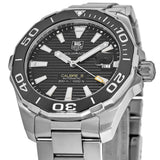 Tag Heuer Aquaracer Automatic Black Dial Silver Steel Strap Watch for Men - WAY211A.BA0928