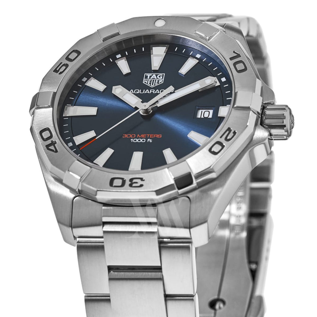 Tag Heuer Aquaracer Silver Stainless Steel Blue Dial Silver Steel Strap Watch for Men - WBD1112.BA0928
