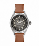 Tag Heuer Autavia Isograph Grey Dial Calfskin Brown Leather Strap Watch for Men - WBE5111.FC8267