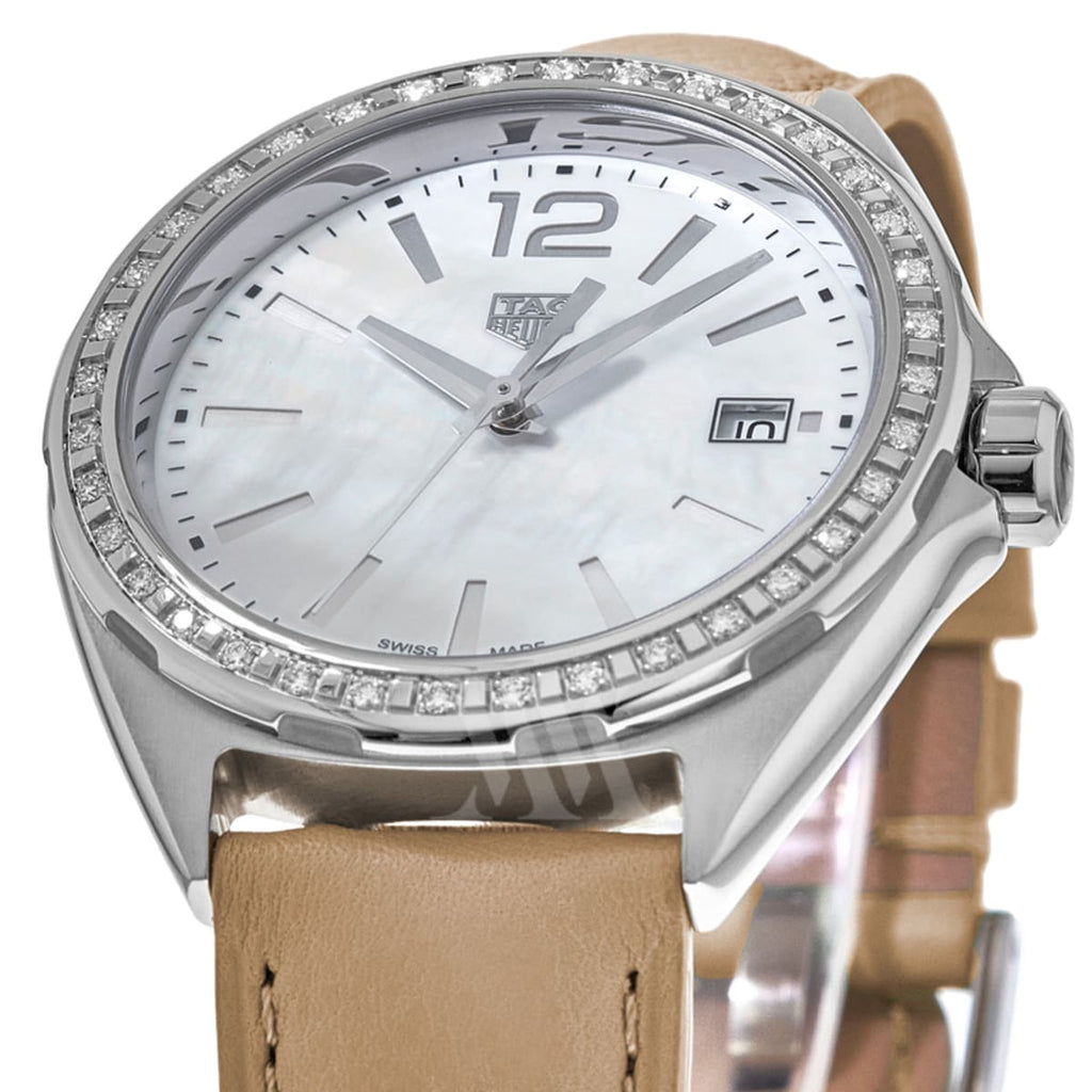 Tag Heuer Formula 1 Quartz 35mm Mother of Pearl Dial Brown Leather Strap Watch for Women - WBJ131A.FC8255