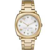 Marc Jacobs Mandy White Dial Gold Stainless Steel Strap Watch for Women - MJ3573