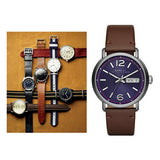 Marc Jacobs Fergus Blue Dial Brown Leather Strap Watch for Men - MBM5078