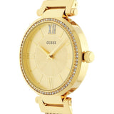 Guess Soho Champagne Dial Stainless Steel Mesh Bracelet Watch For Women - W0638L2