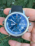 IWC Aquatimer Automatic Chronograph 44mm Blue Dial Black Rubber Strap Watch for Men - IW376805