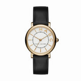 Marc Jacobs Roxy Champagne Dial Black Leather Strap Watch for Women - MJ1537