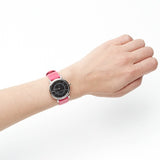 Marc Jacobs Roxy Black Dial Pink Leather Strap Watch for Women - MJ1540