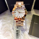 Marc Jacobs Amy White Dial Rose Gold Stainless Steel Strap Watch for Women - MBM3077