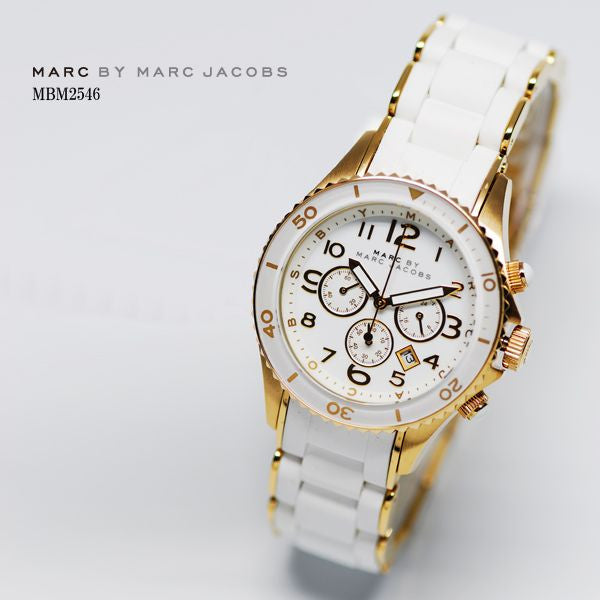 Marc Jacobs Rock White Dial White Stainless Steel Strap Watch for