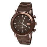 Gucci G Chrono Brown Dial Brown Steel Strap Watch For Men - YA101341