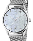 Gucci G-Timeless Mother of Pearl Dial Silver Mesh Bracelet Watch For Women - YA1264040