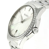 Gucci G Timeless Mother of Pearl White Dial Silver Steel Strap Watch For Women - YA126444